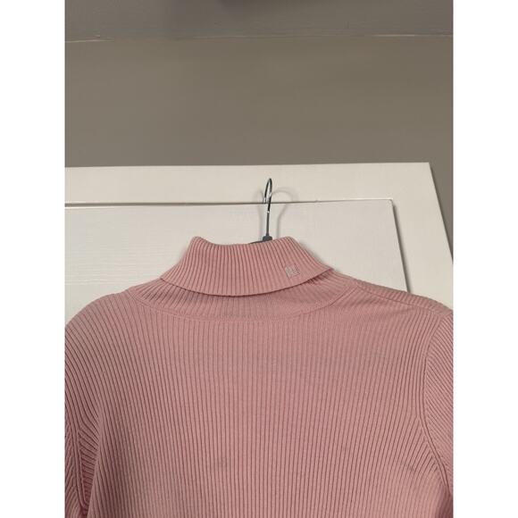 Ralph Lauren Baby Pink RLL Logo Cableknit Turtleneck Sweater - Picture 1 of 9